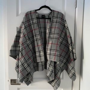 GREY RED PLAID WRAP SCRAF